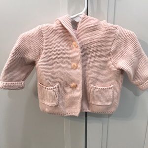 Baby Gap light pink soft sweater with hood